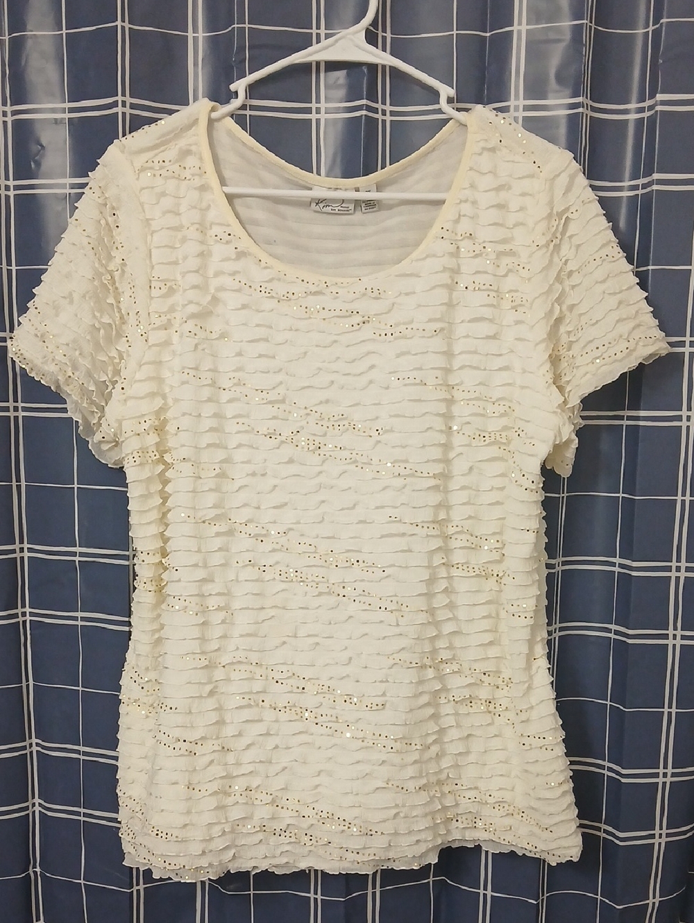 Kim Rogers Ruffle Short-Sleeve Top Size 2x Fits Smaller